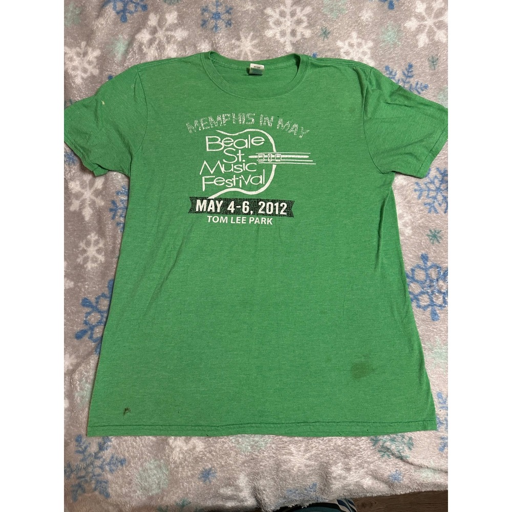 Gildan 2012 Beale Street Music Festival Memphis In May Green T-Shirt Large